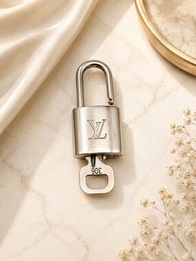Authentic Louis Vuitton 1 Lock and 1 Key Silver Color